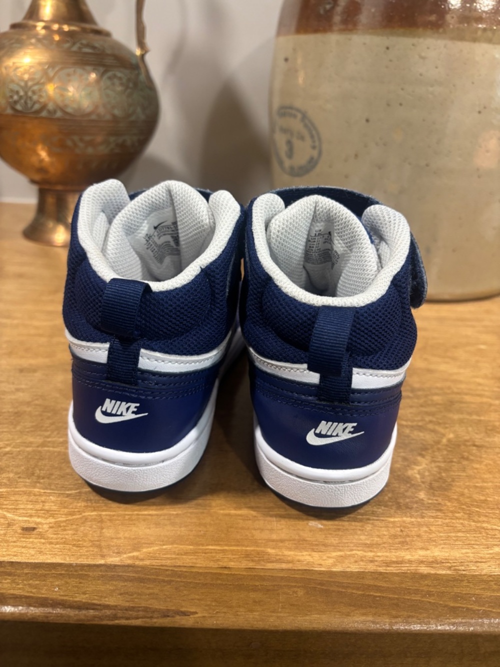 Nike | Court Borough Mid 2 CD7783-107 Navy Blue White Sneakers Shoes GS Size 13C - Picture 6 of 9